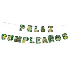 GENERICO - Guirnalda De Feliz Cumpleaños Diseño Militar 450cm