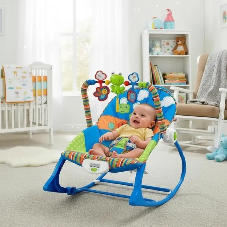 Silla Mecedora Para Bebe Nido C-vibrador - Azul
