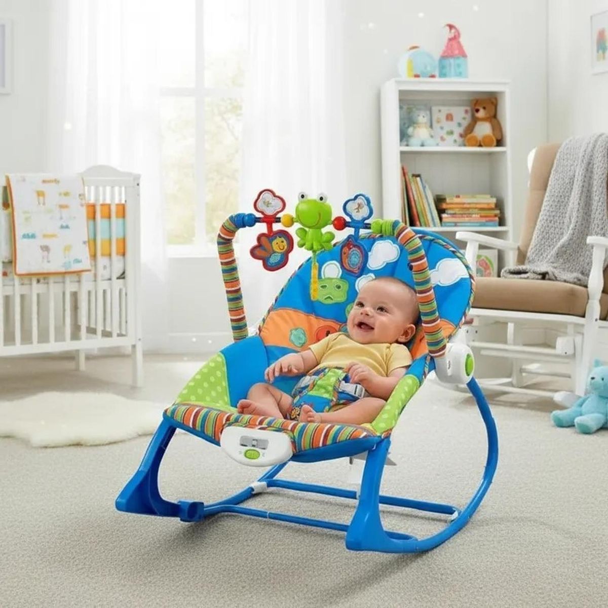 JAGIMA - Silla Mecedora Para Bebé Nido C-vibrador JAGIMA - Azul