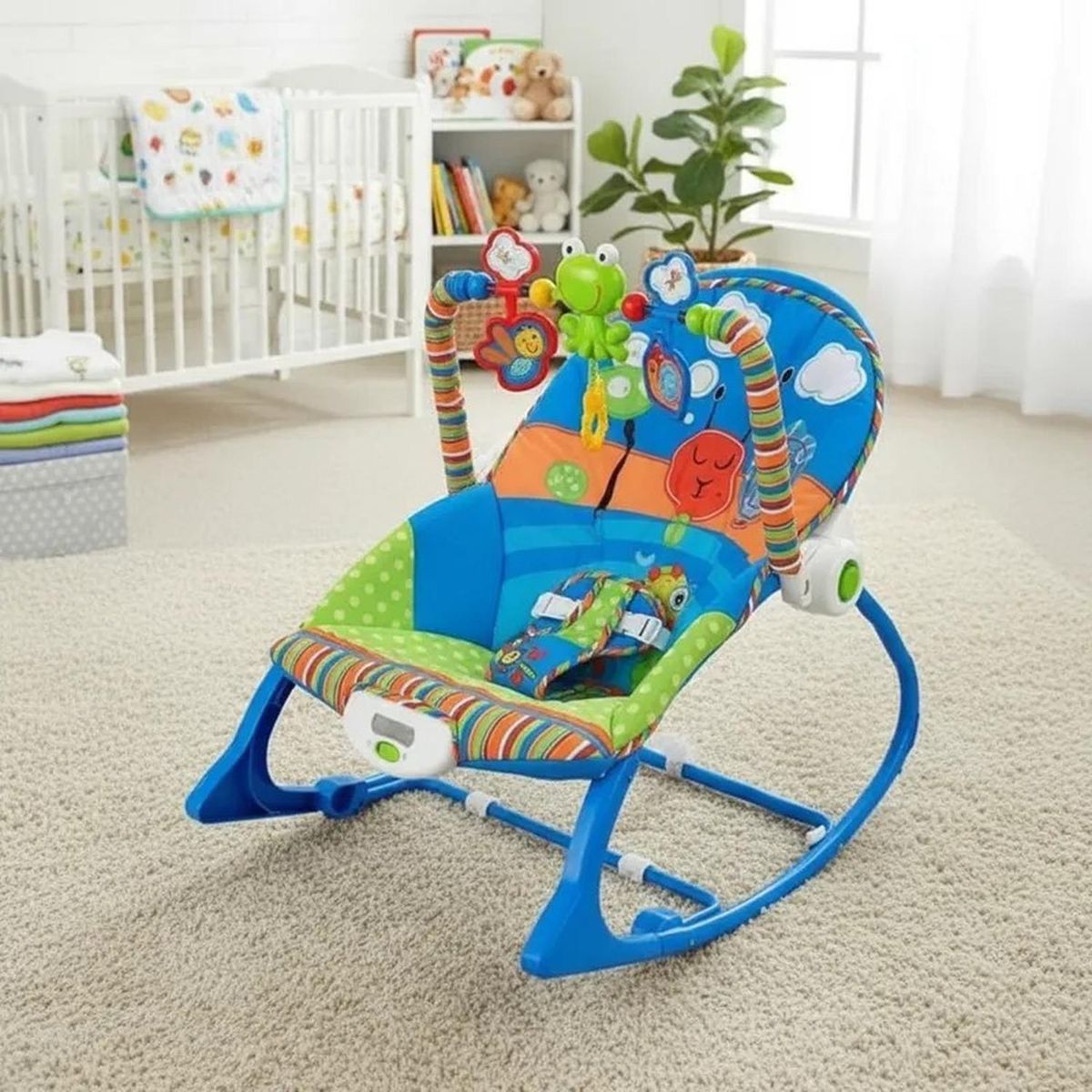 JAGIMA - Silla Mecedora Para Bebé Nido C-vibrador JAGIMA - Azul