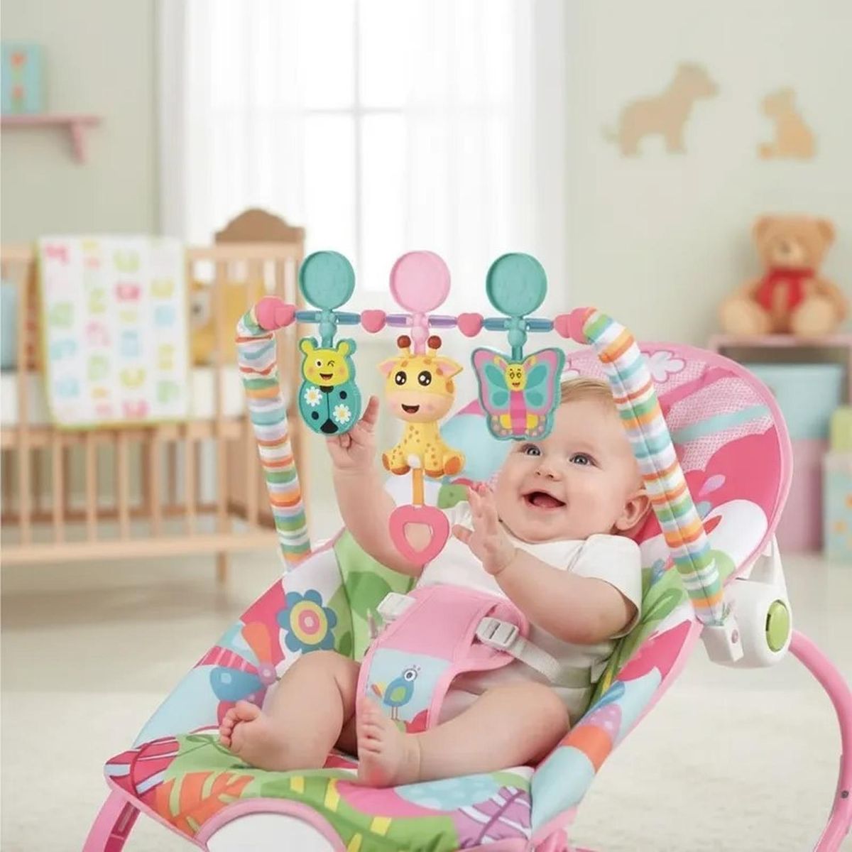 JAGIMA - Silla Mecedora Para Bebé Nido C-vibrador JAGIMA - Rosa