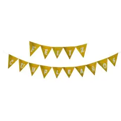 GENERICO - Banderín Feliz Cumpleaños Dorado 5m