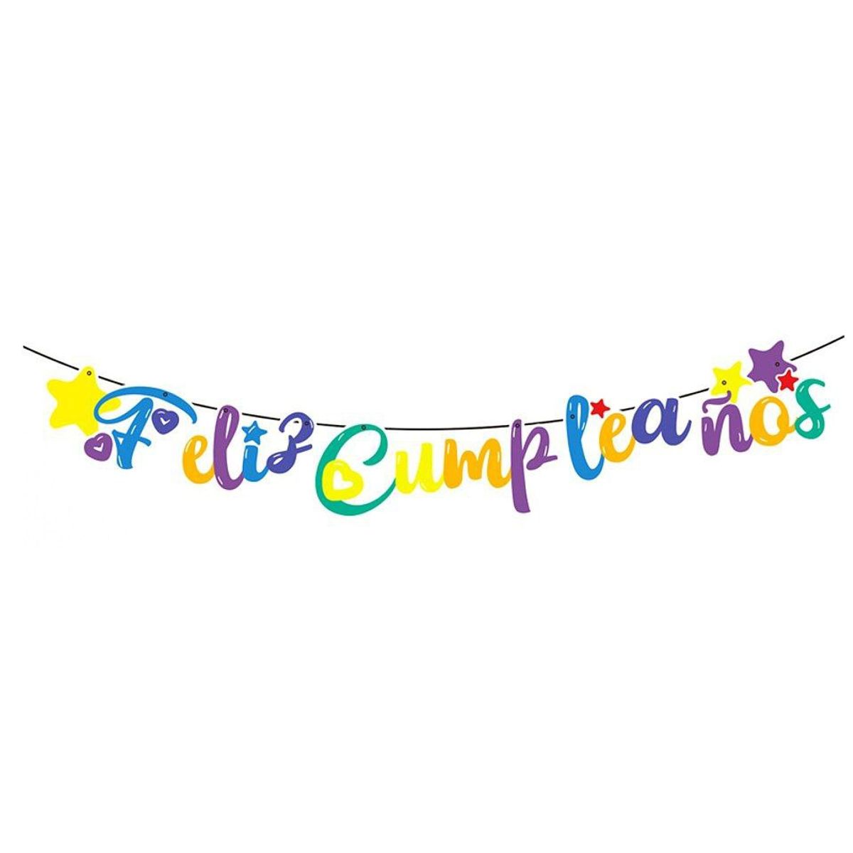 GENERICO - Guirnalda De Feliz Cumpleaños Multicolor 5m
