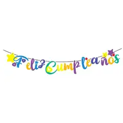 GENERICO - Guirnalda De Feliz Cumpleaños Multicolor 5m