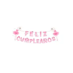 GENERICO - Guirnalda De Feliz Cumpleaños Rosa Balet 5m