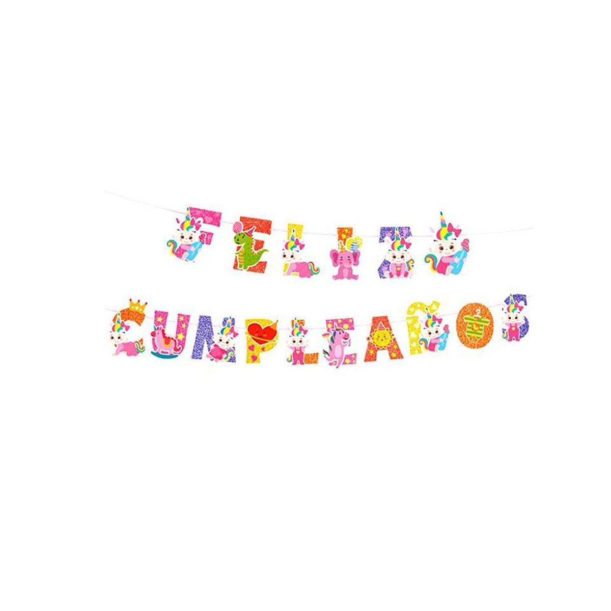 GENERICO - Guirnalda De Feliz Cumpleaños Bebés Unicornio 5 M