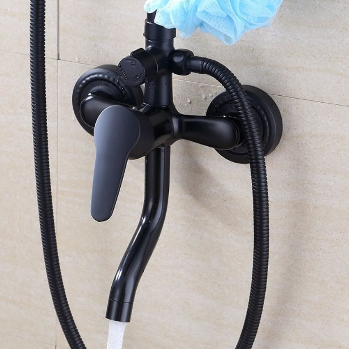 GENERICO - DUCHA 3 FUNCIONES CUADRADA NEGRA