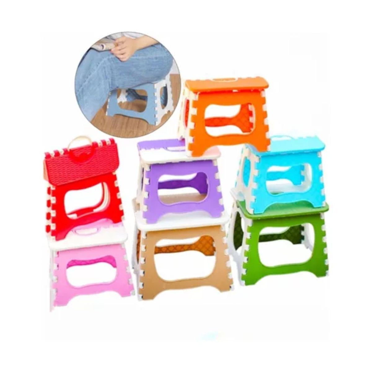 GENERICO - Banquito Silla Taburete Piso Plegable Portátil Moderno