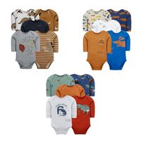 Pack 5 Bodys Niño Manga Larga 100% Algodón Surtidos