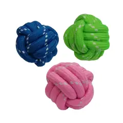 GENERICO - Pelota Masticable X3 Unidades Cuerda De Nudo Juguete