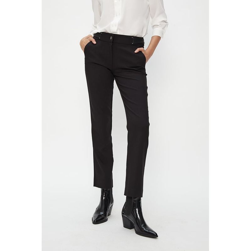 ASH - Pantalon Recto Con Pu Negro Ash