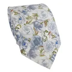 LUCIA CORBATAS - Corbata algodon floral Bluecloud Luciacorbatas
