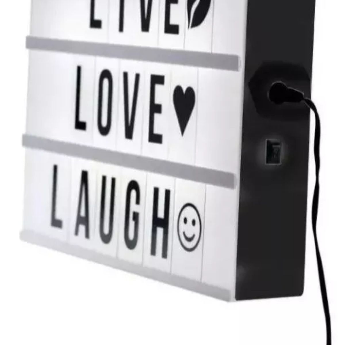 GENERICO - Caja De Luz Led Lightbox A4 Pizarra Con Letras Y Emojis Color de la luz Negro