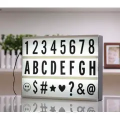 GENERICO - Caja De Luz Led Lightbox A4 Pizarra Con Letras Y Emojis Color de la luz Negro