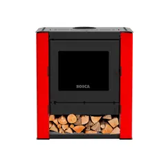 BOSCA - Estufa a leña Gold 500 Black Vision Rojo