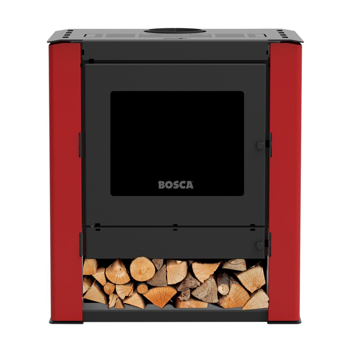 BOSCA - Estufa a leña Gold 500 Black Vision Burdeo