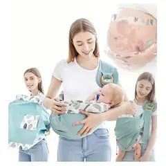 GENERICO - PORTA BEBE RECIEN NACIDO CABESTRILLO RESPIRABLE VERDE