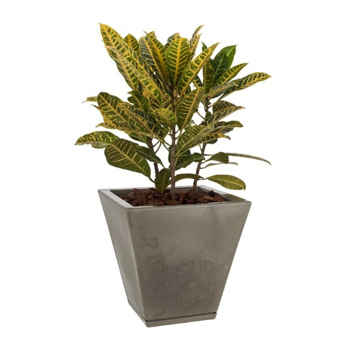 FLORIDIS - MACETERO FLORIDIS BEIGE EFECTO MARMOL ZURIQUE 34CM ALTO CON PLATO