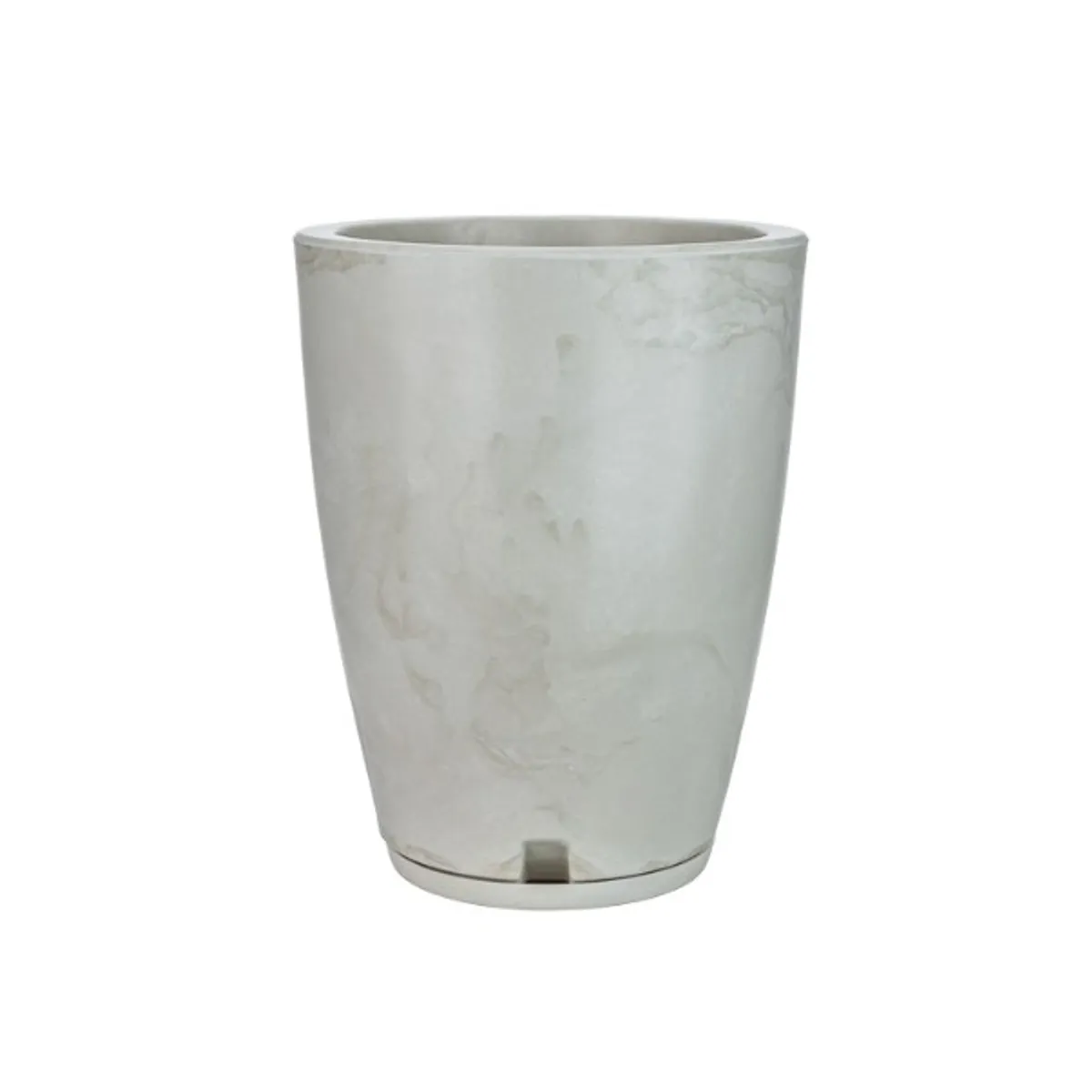 FLORIDIS - MACETERO FLORIDIS GRIS EFECTO MARMOL AMSTERDAM 44CM ALTO CON PLATO