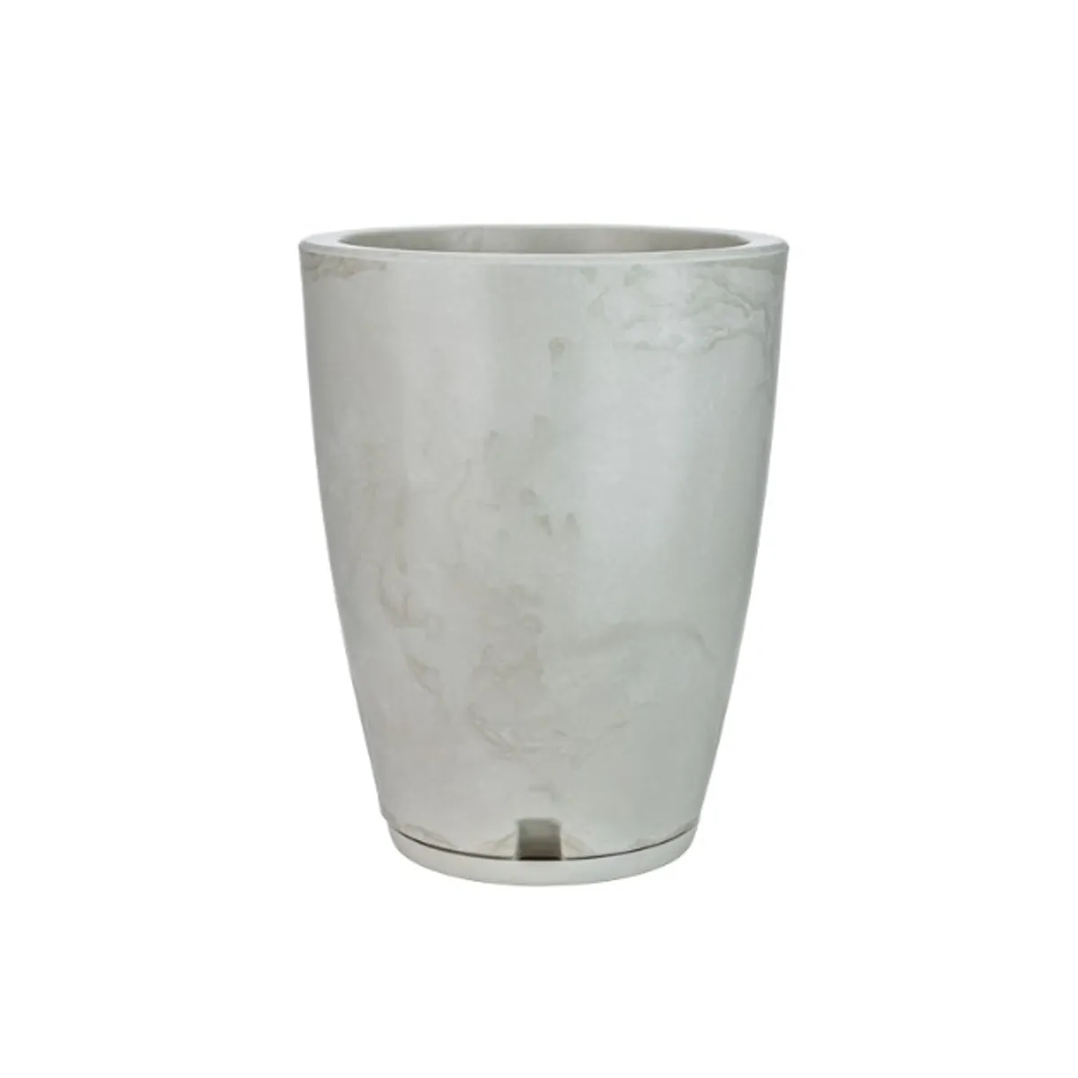 FLORIDIS - MACETERO FLORIDIS GRIS EFECTO MARMOL AMSTERDAM 44CM ALTO CON PLATO