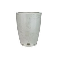MACETERO GRIS EFECTO MARMOL AMSTERDAM 44CM ALTO CON PLATO