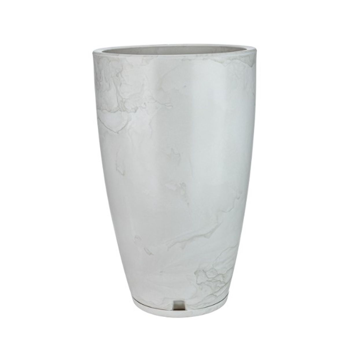 FLORIDIS - MACETERO FLORIDIS GRIS EFECTO MARMOL AMSTERDAM 65CM ALTO CON PLATO