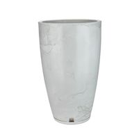 MACETERO GRIS EFECTO MARMOL AMSTERDAM 65CM ALTO CON PLATO