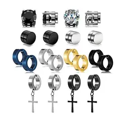 ZG JOYAS - Pack 10 Pares Aros Piercing Falsos A Presión y Magnética 6mm o 8mm
