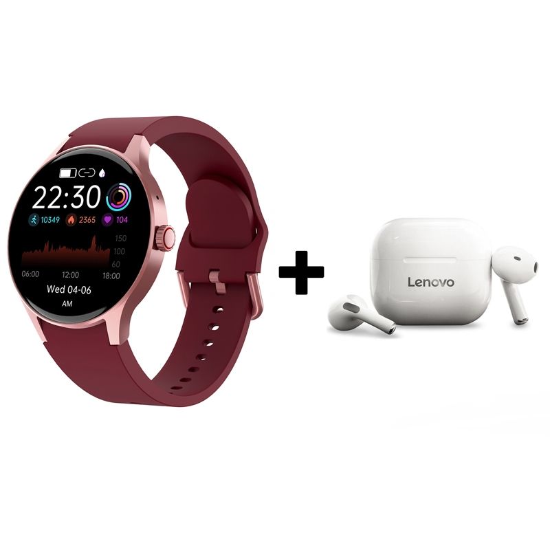 LENOVO - Audífonos Bluetooth Lenovo LP40 y Reloj Inteligente Smart Watch Y80