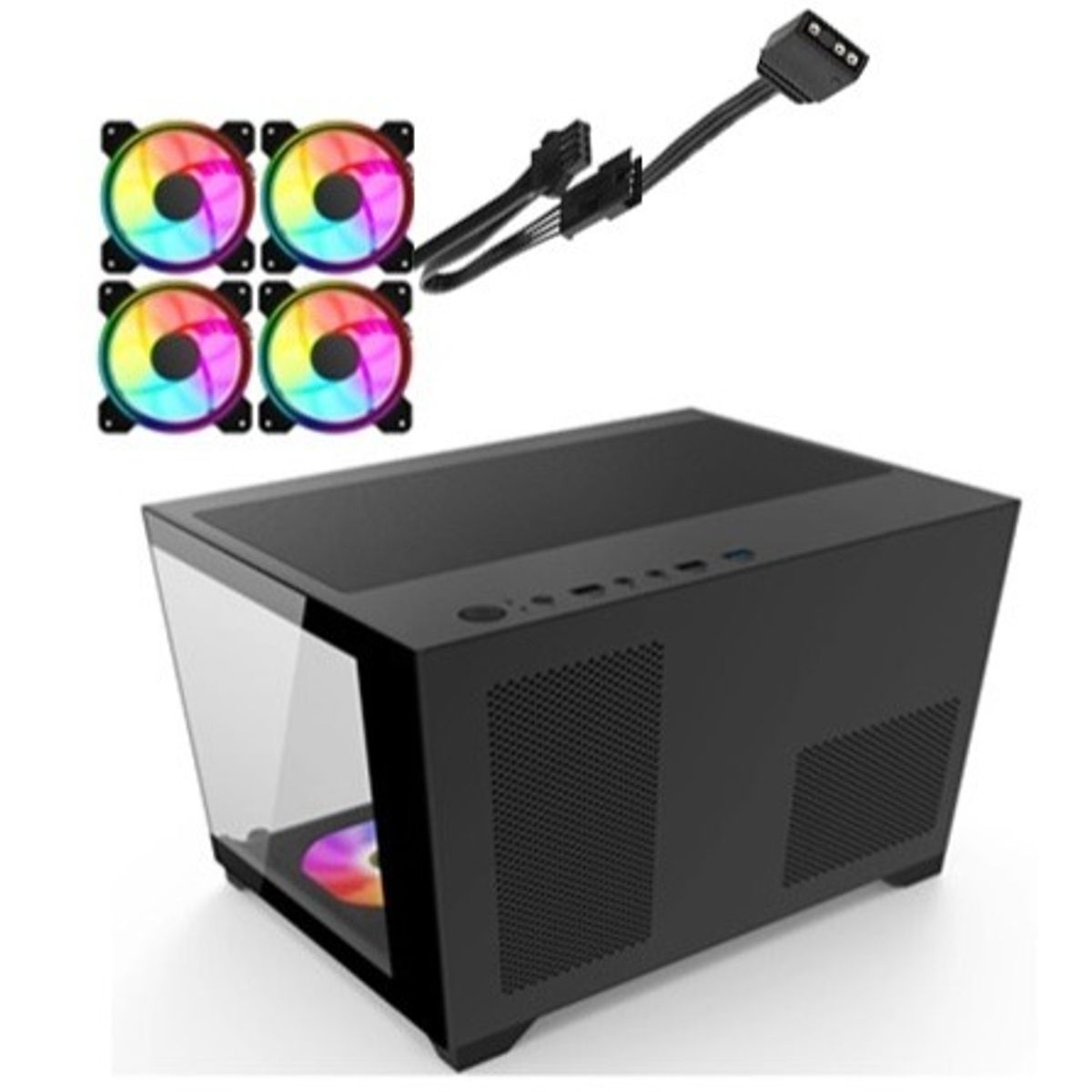 CENTAURUS - GABINETE CENTAURUS MAXIMUS INCLUYE 4 VENTILADORES ARGB 120mm