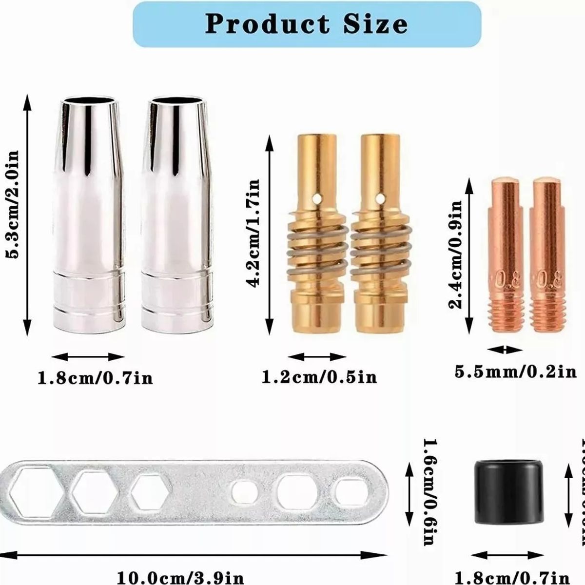 GENERICO - 19 Puntas De Contacto De Soldadura Mig/mag 0,8 Mm M6