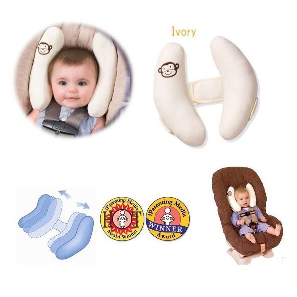 GENERICO - Cojín Apoya Cabeza Cuello Para Asiento De Auto O Coche Bebé