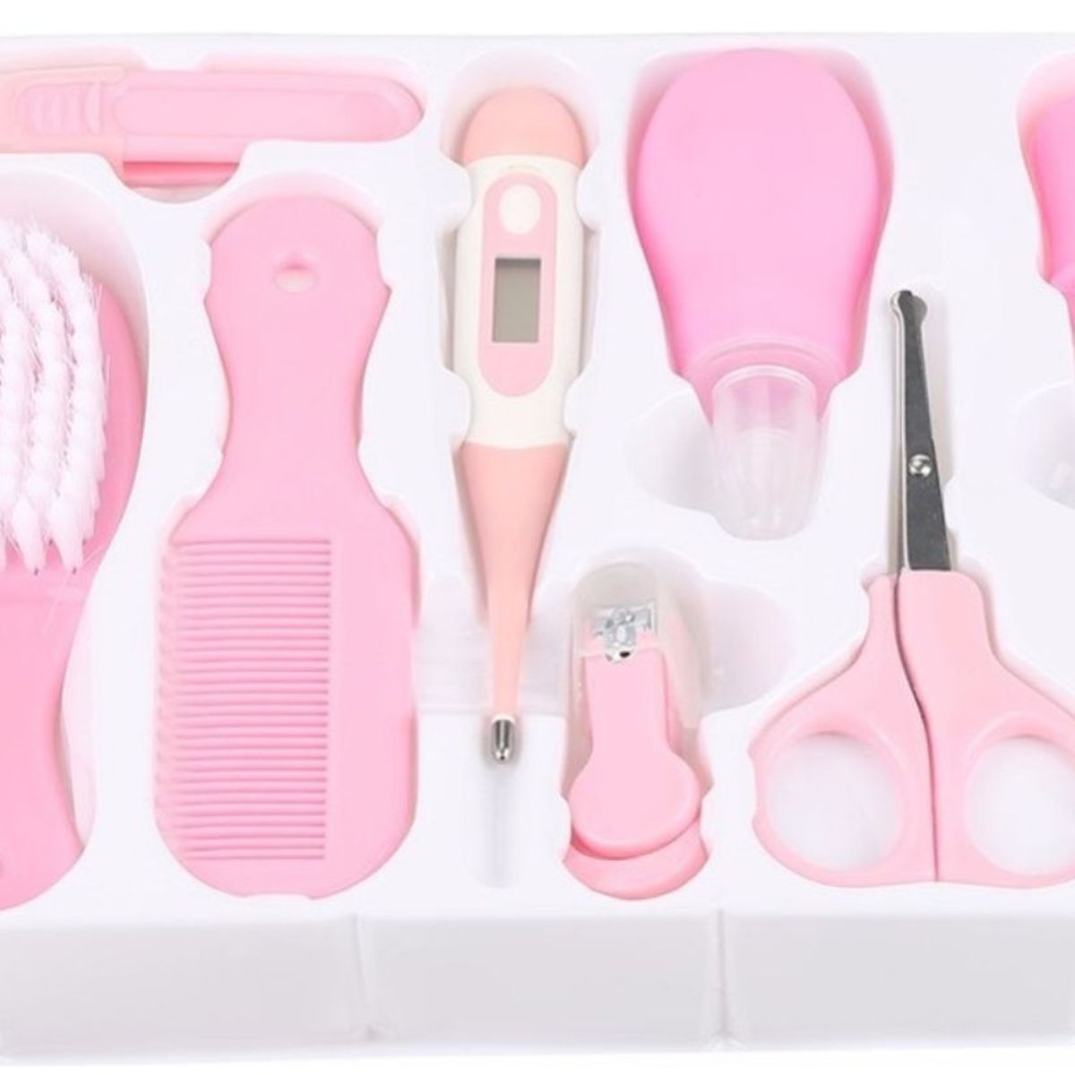 GENERICO - Kit Aseo Para Bebés Cepillo De Pelo Cortaúñas Nariz Limpia