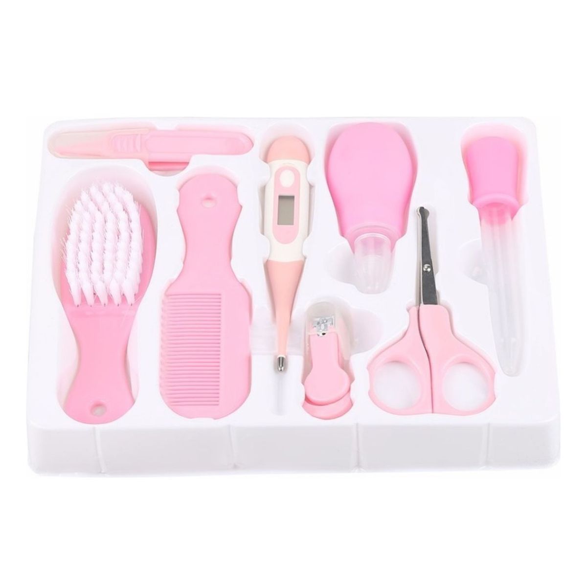 GENERICO - Kit Aseo Para Bebés Cepillo De Pelo Cortaúñas Nariz Limpia