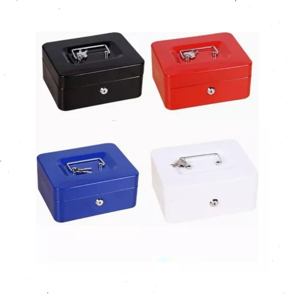 GENERICO - Caja De Seguridad Metálica Acero Inoxidable azul