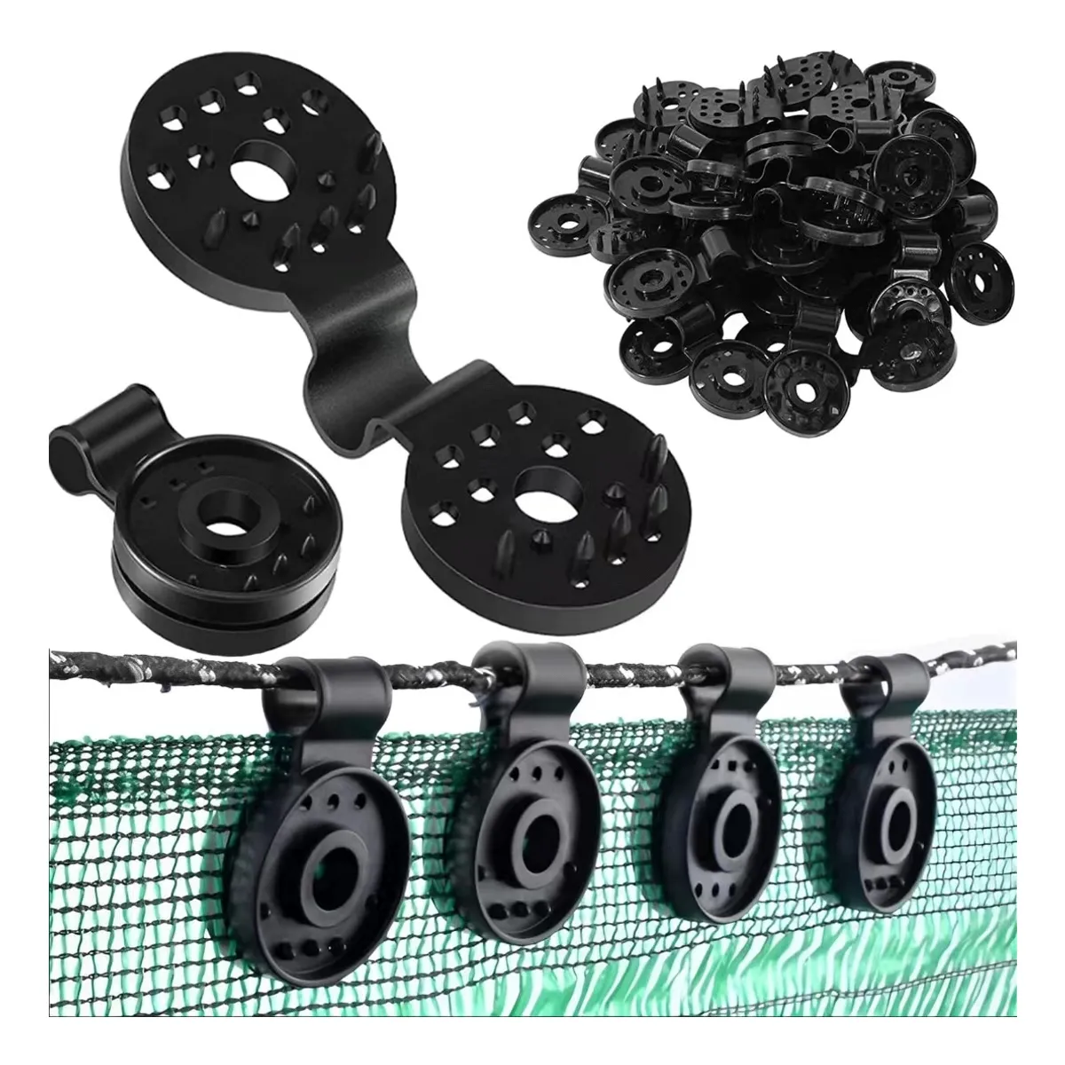 GENERICO - 10 Clips Para Lona Toldo Malla Raschel Carpa Gancho Camping