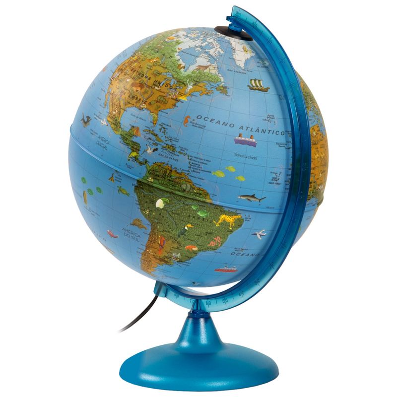 ADETEC - Globo Terráqueo De 25 cm Con Luz LED - Modelo Arca