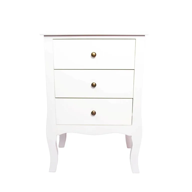VELADOR DORMITORIO GENOVA 3 CAJONES BLANCO