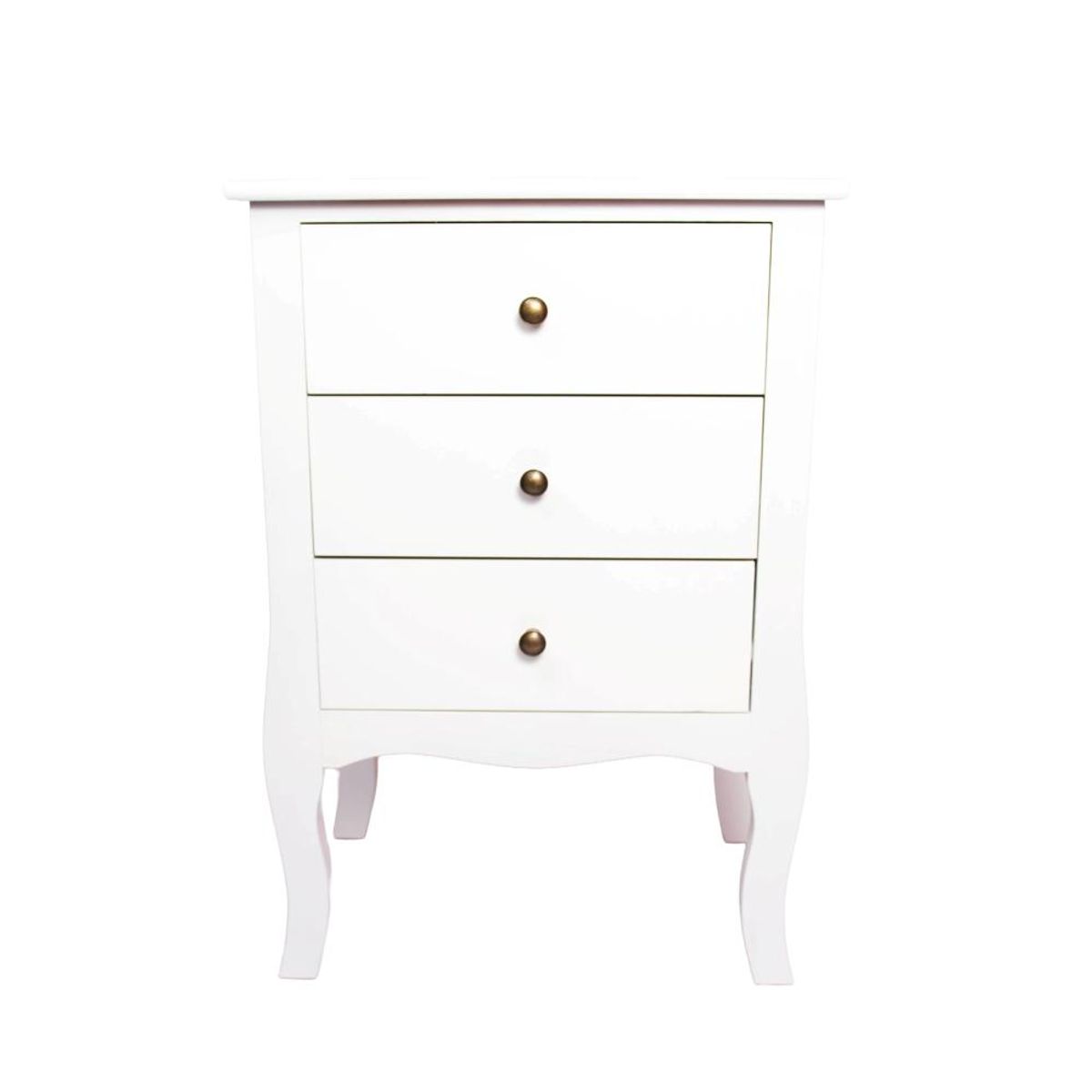 ITAHOME - VELADOR DORMITORIO GENOVA 3 CAJONES BLANCO