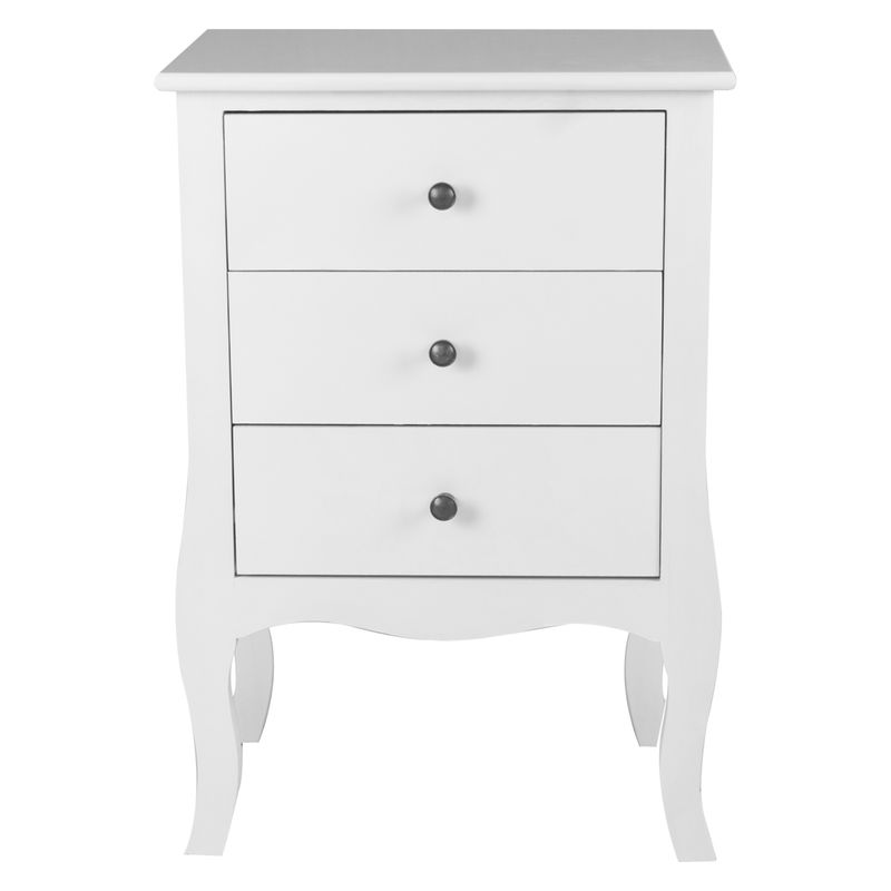 ITAHOME - VELADOR DORMITORIO GENOVA 3 CAJONES BLANCO
