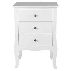 ITAHOME - VELADOR DORMITORIO GENOVA 3 CAJONES BLANCO