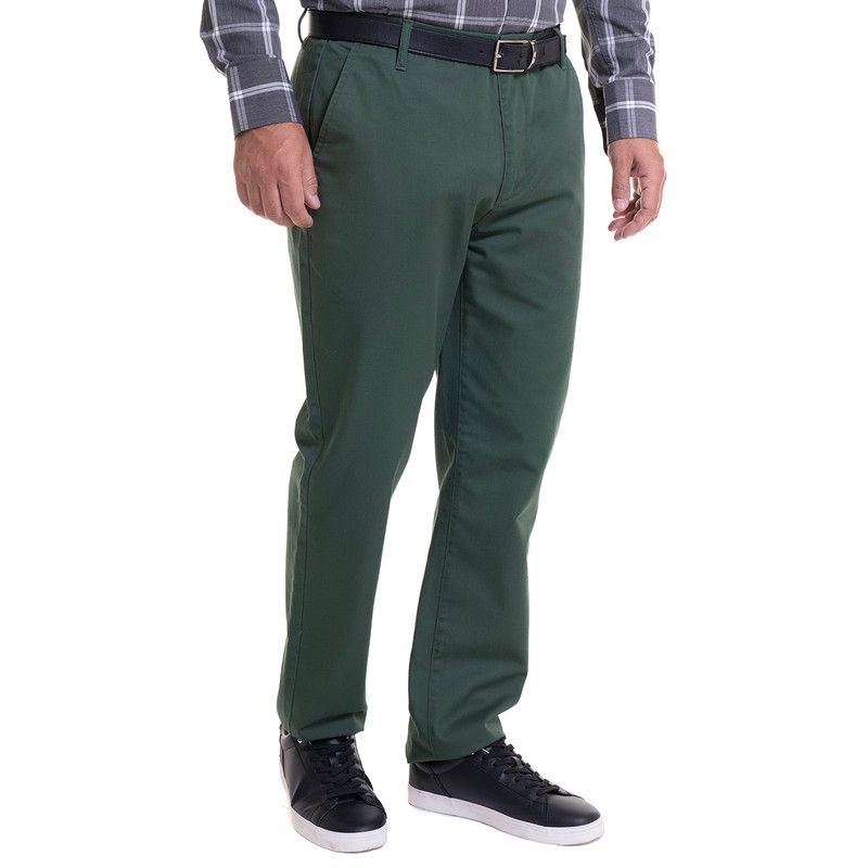 KOTTING - Pantalón Frente Plano Verde Musgo KOTTING