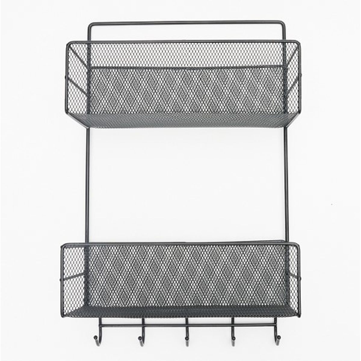 GENERICO - Cesta Organizador Estante Metal 2 Niveles Soporte Adhesivo