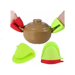 GENERICO - 2 Guantes Para Horno Toma Olla Protector De Silicona Cocina