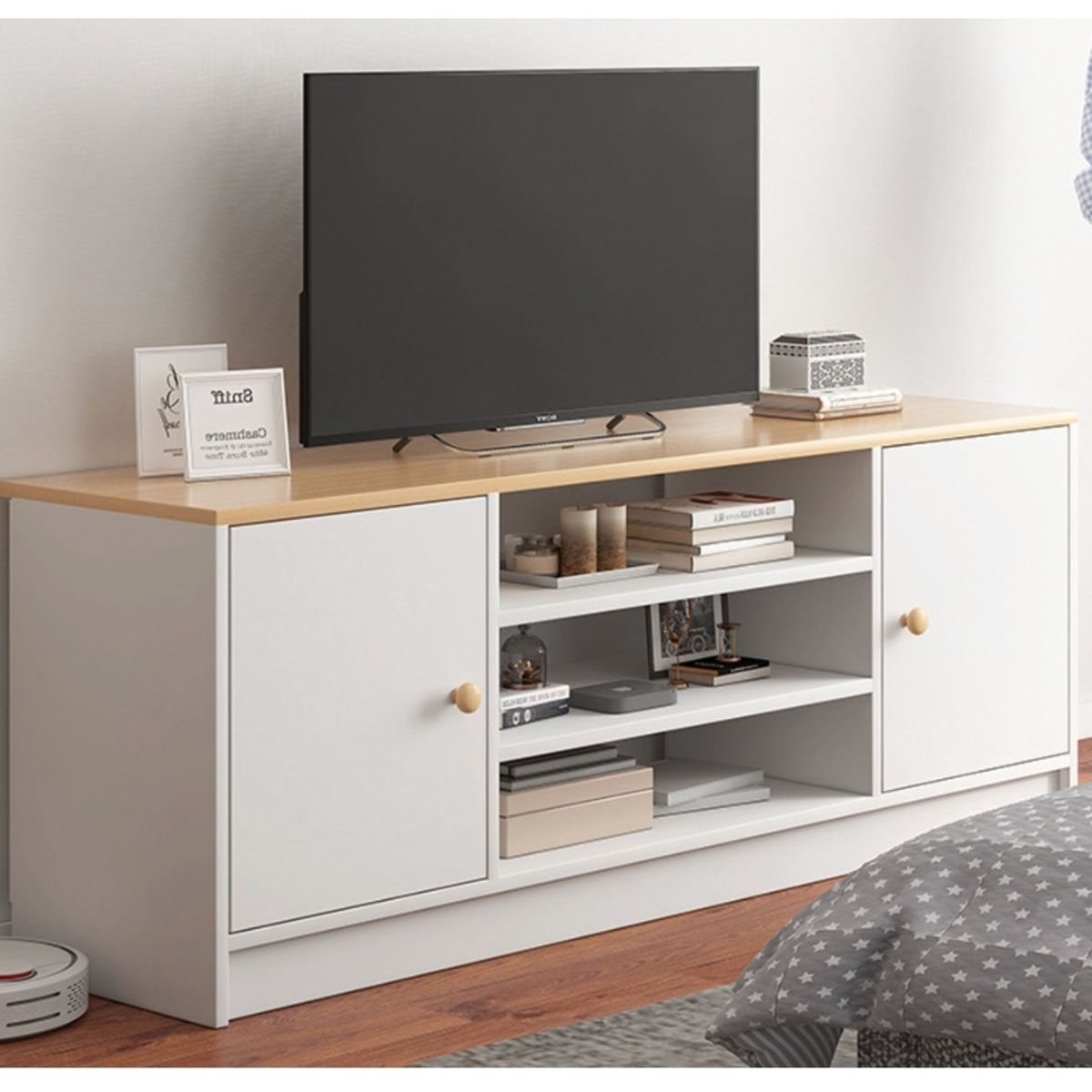 HOMER DESIGN - Rack Tv 140x29x54cm 3 cajones 2 Puerta Melamina Homer Design