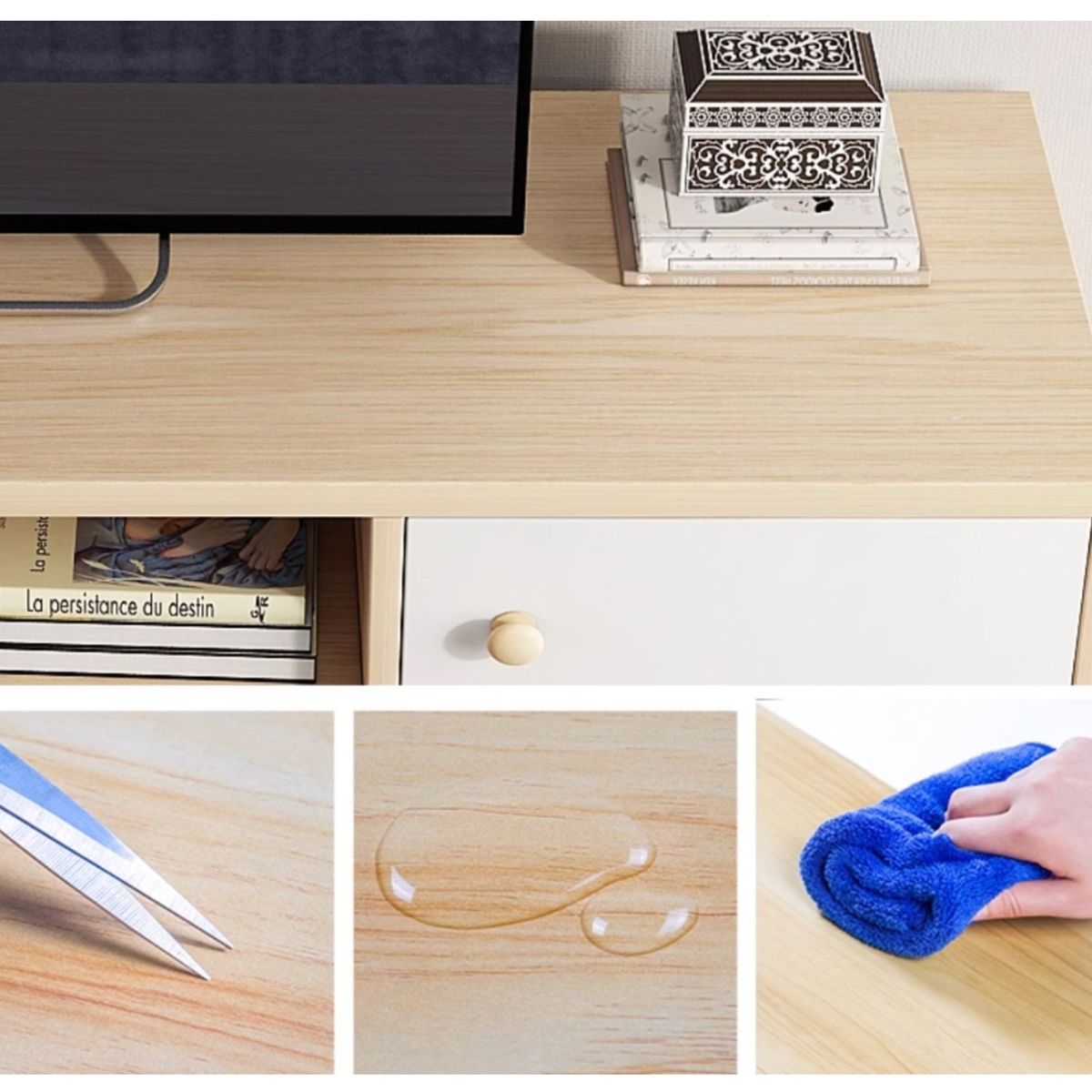 HOMER DESIGN - Rack Tv 140x29x54cm 3 cajones 2 Puerta Melamina Homer Design