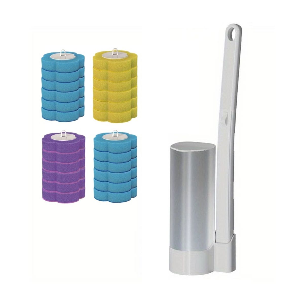 GENERICO - Cepillo Limpiador De Inodoro Wc Desechable 24 Cargas Blanco