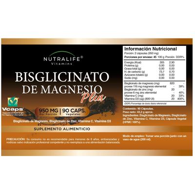 Imagen 2 del producto Bisglicinato / Glicinato De Magnesio Plus Lf 270 Capsulas 3x90