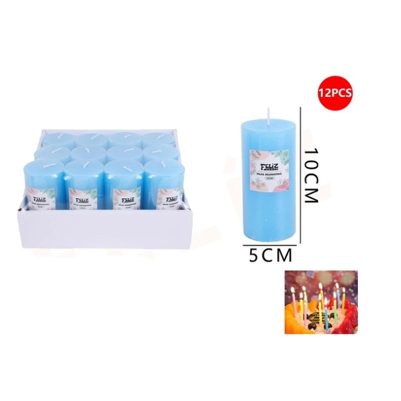 GENERICO - Velas Decorativas Oceano Azul 510cm 12pcs