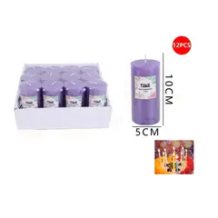 GENERICO - Velas Decorativas Lavanda Morada 510cm 12pcs